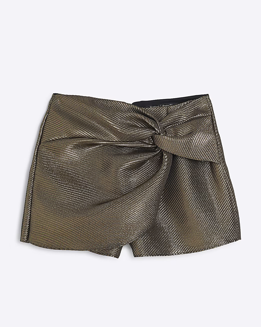 Gold Tailored Wrap Mini Skort | River Island UK & IE