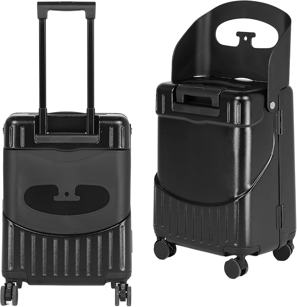 smilesun 20" Carry On Luggage with Seat For Kids & Adults，Hardside Ride On Suitcase with 360°S... | Amazon (US)