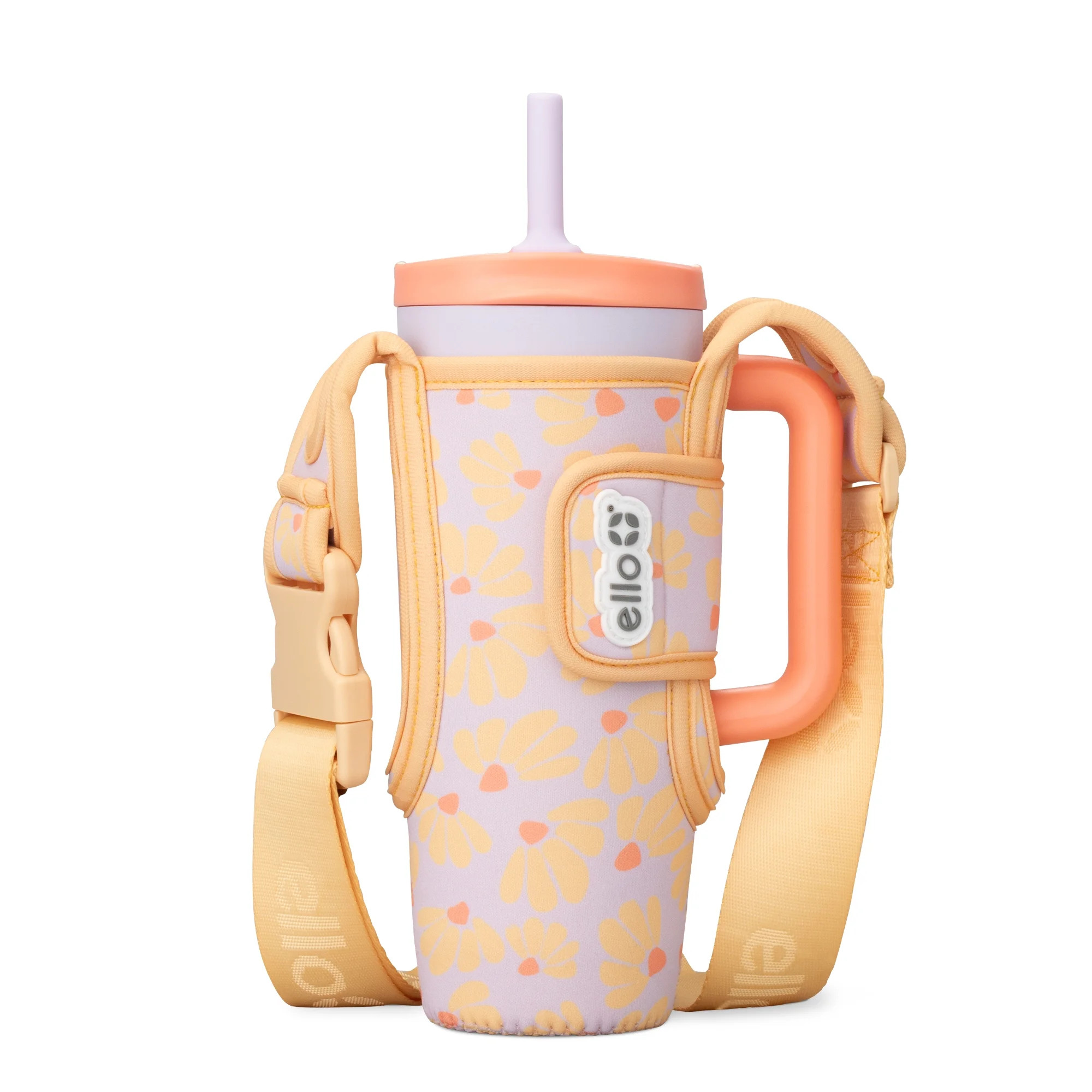 Ello 24 oz Ultra Clean Stainless Steel Tumbler with Bottle Bag Sling, Flowers | Walmart (US)