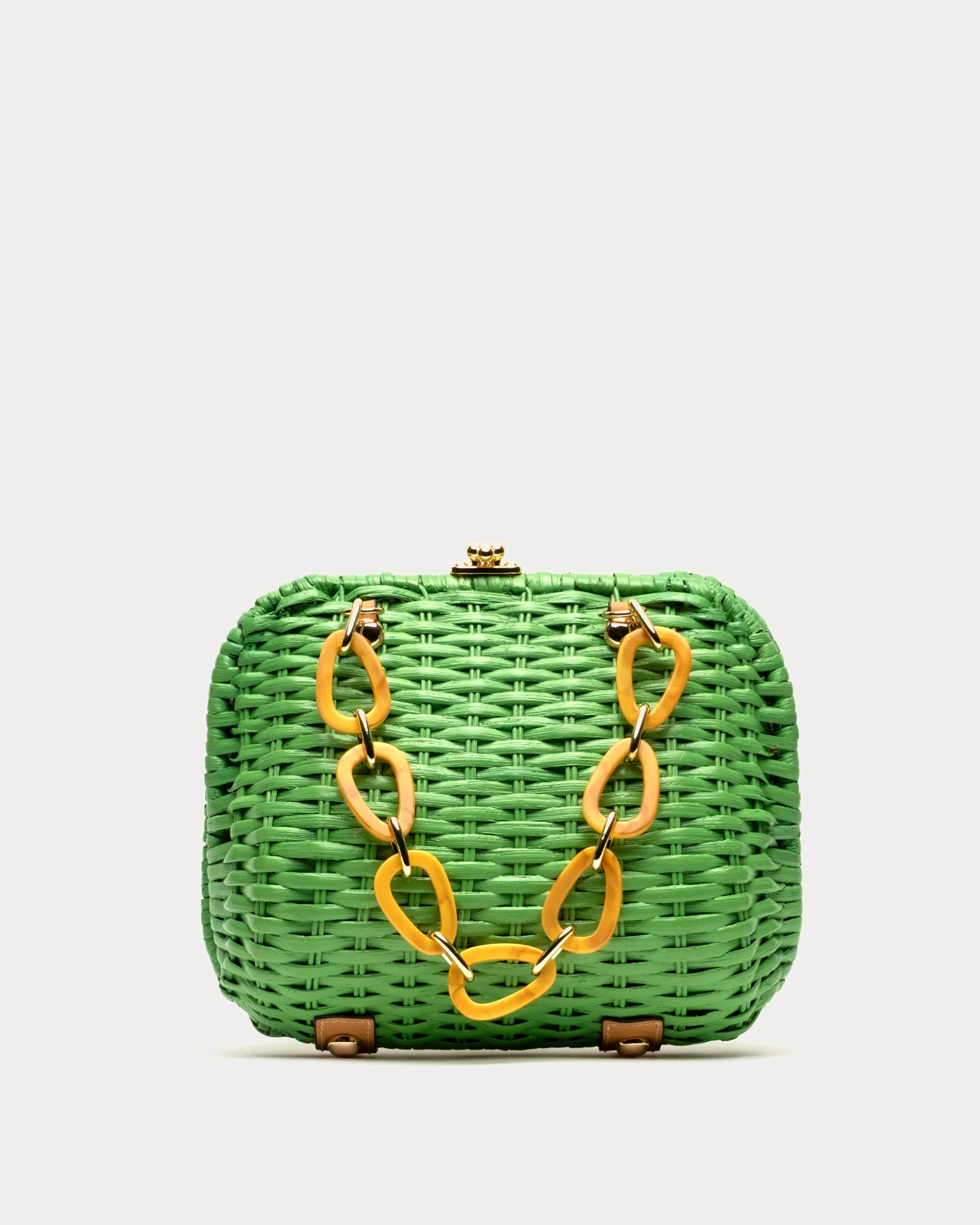 Hen Wicker Basket - Green | Frances Valentine