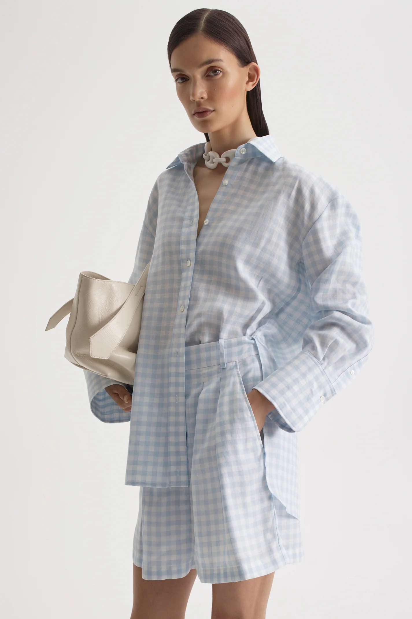 GINGHAM SHIRT - BLUE.WHITE - Scanlan Theodore | Scanlan Theodore