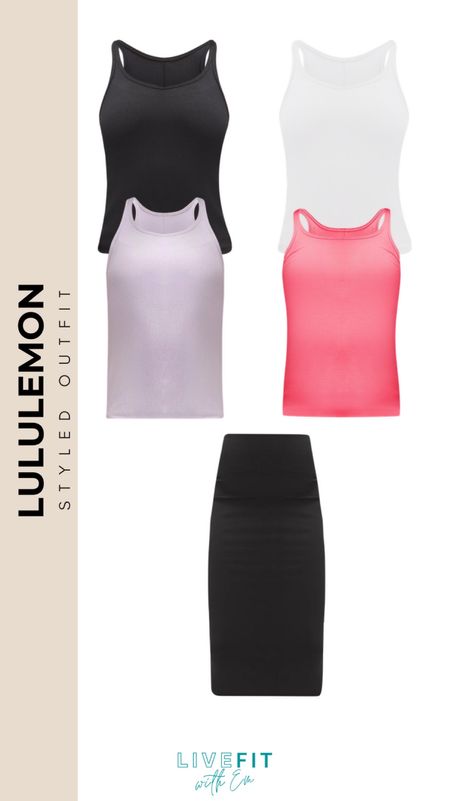 Streamlined and stylish, this Lululemon outfit is a game-changer for your wardrobe essentials. Pair the classic black skirt with a choice of tanks for a seamless transition from a casual coffee run to an evening out. #EffortlessStyle #LululemonLook #WardrobeEssentials

#LTKActive #LTKstyletip #LTKfitness