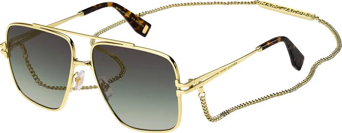 Marc Jacobs 59mm Gradient Square Sunglasses with Chain | Nordstrom | Nordstrom