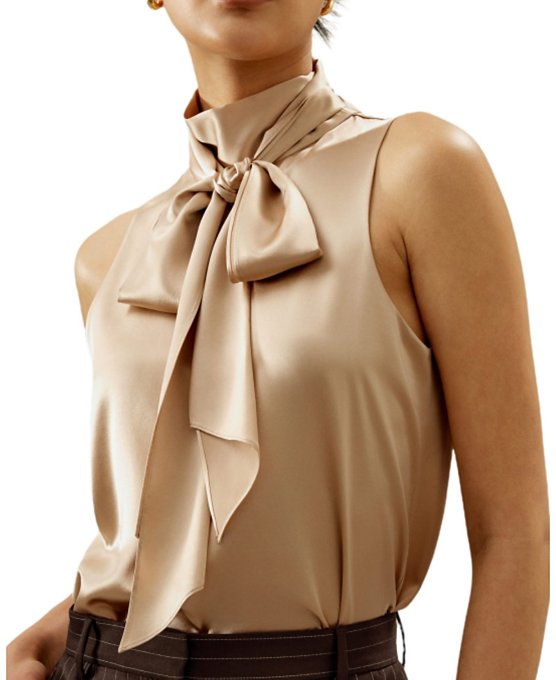 Lilysilk Sleeveless Tie-Neck Silk Blouse | Bloomingdale's (US)