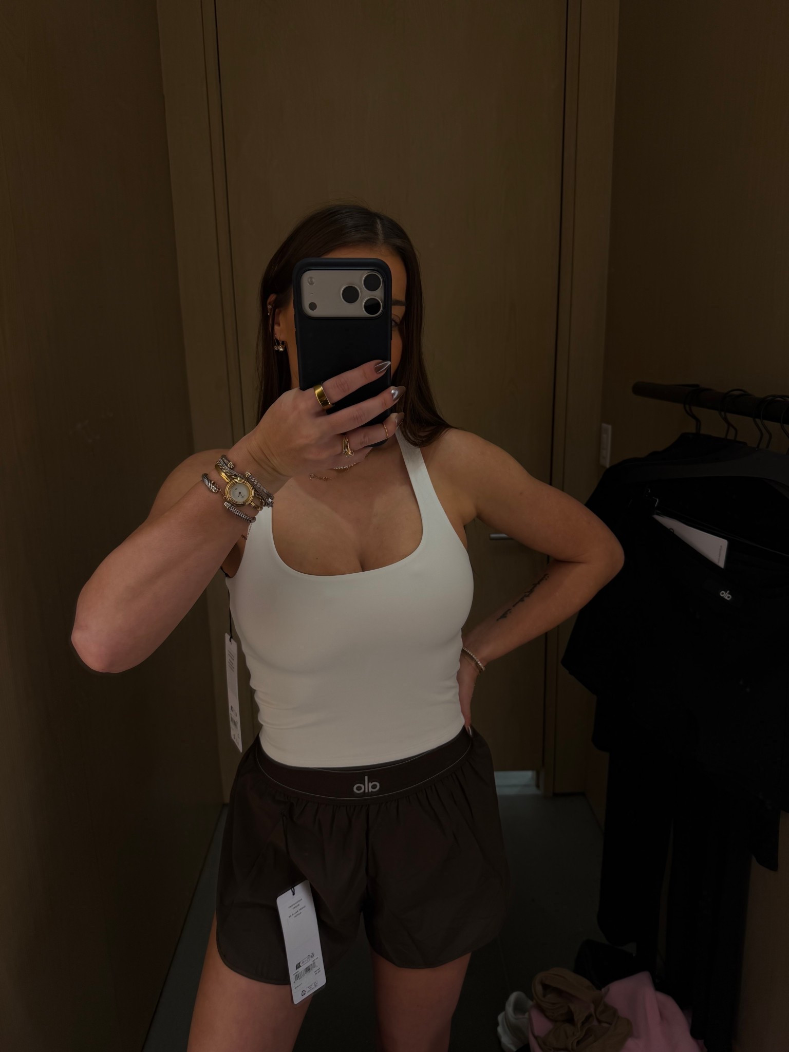 Alo tank that’s so soft, no bra needed, so flattering! I did an XS for more fitted fit, it’s a lil stretchy. The shorts are an XXS for also a more fitted fit! 

#LTKfitnessgoals #LTKSeasonal #LTKActive