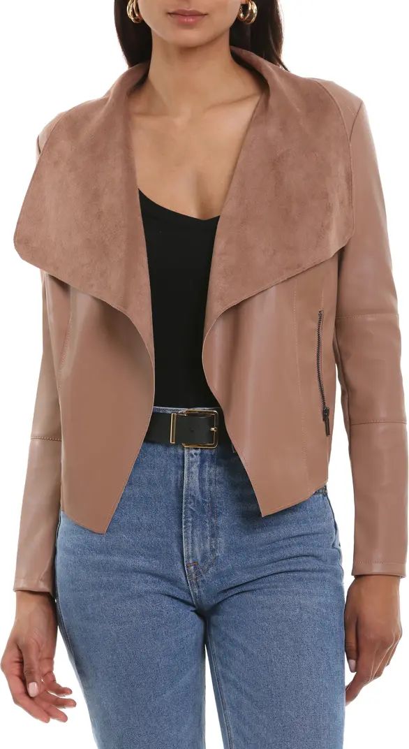 Drape Faux Leather & Faux Suede Jacket | Nordstrom Rack