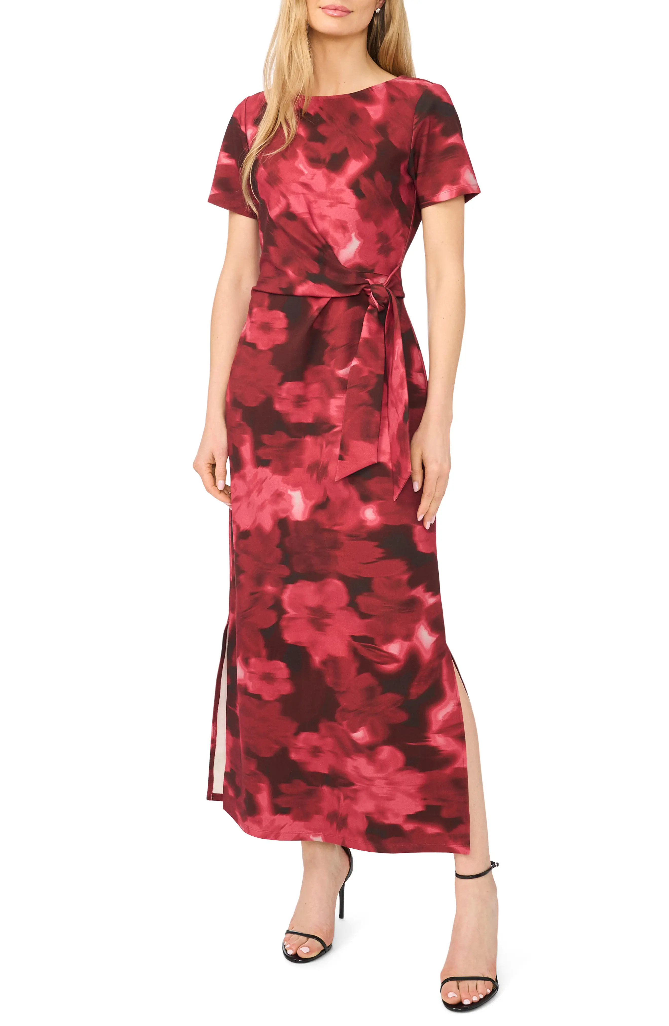 Short Sleeve Tie Waist Maxi Dress (Women) | Nordstrom | Nordstrom