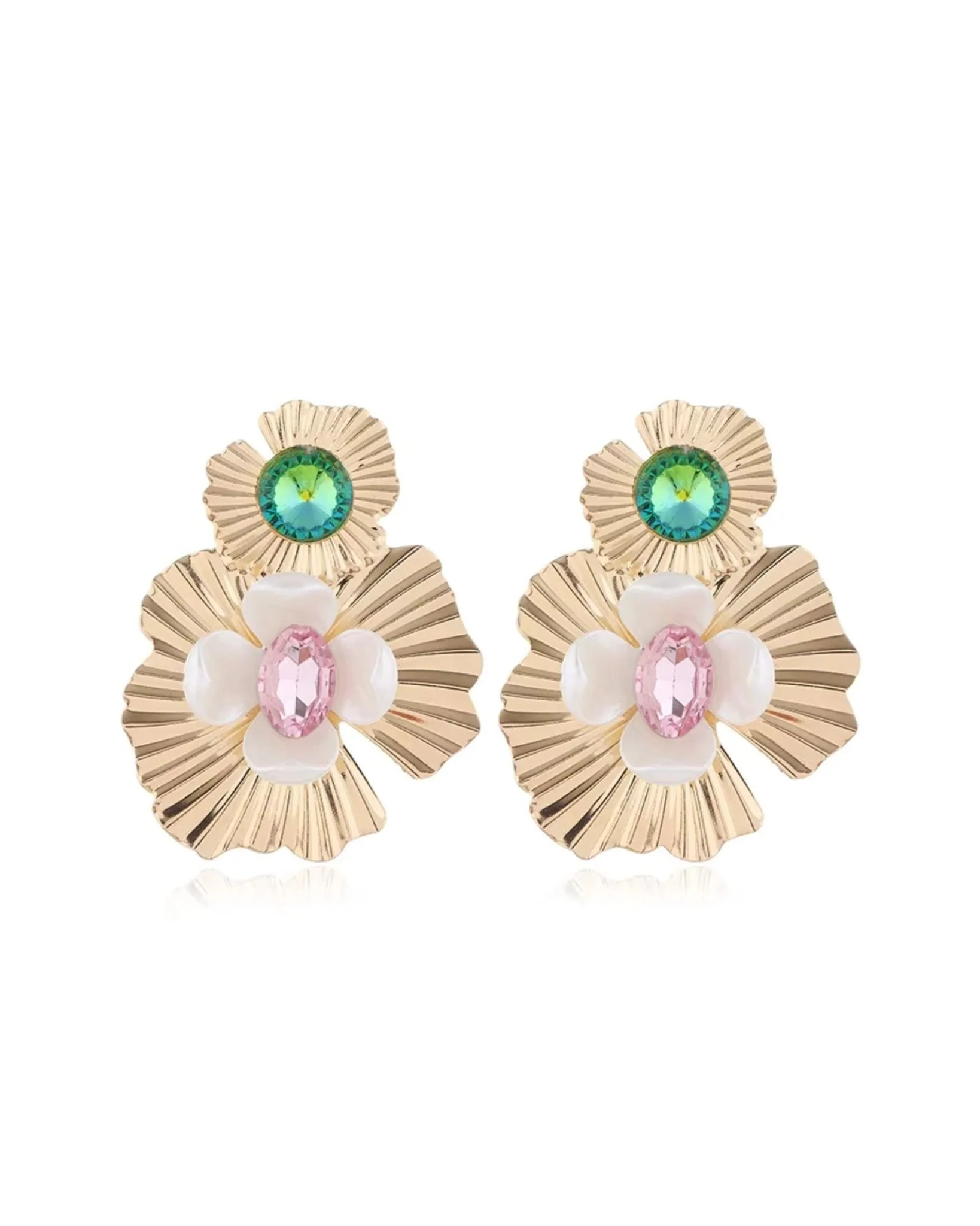 Zara Statement Earrings - Pink Gold - Shop LINNY CO | LINNY CO LLC