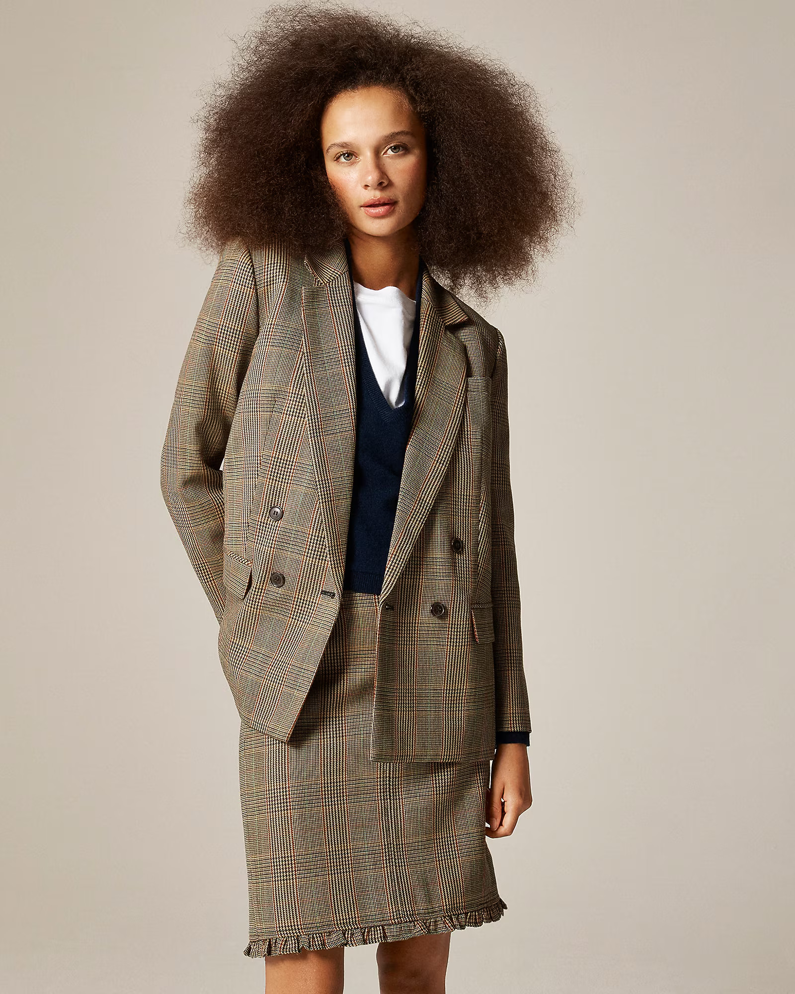 Double-breasted blazer in glen plaid wool | J. Crew US
