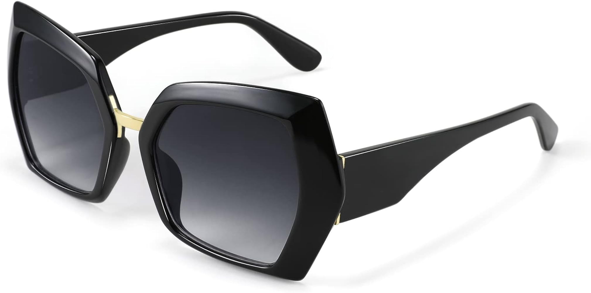 Karsaer Vintage Hexagonal Oversized Women Sunglasses 80s Style Large Geometric Retro Women Sungla... | Amazon (US)