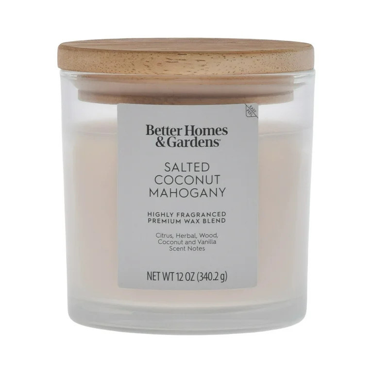 Better Homes and Gardens Salted Coconut Mahogany Scented 2-Wick Ombre Jar Candle 12oz. | Walmart (US)
