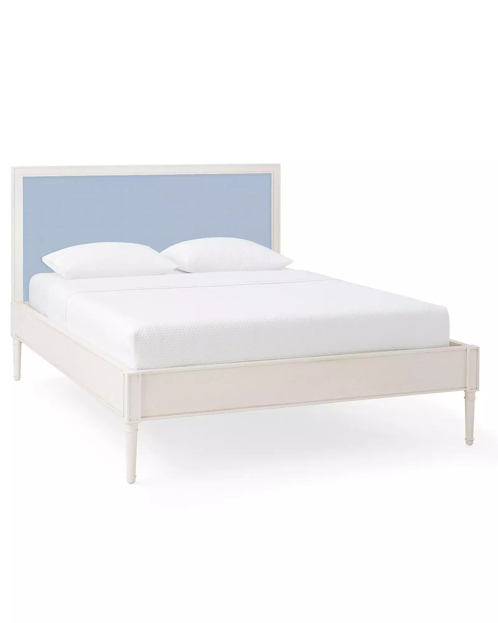 Bridgeway Bed - Washed White - Belgian Linen Sky | Serena and Lily