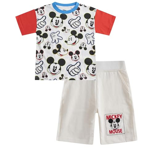 Disney Mickey Mouse Boys Short Sleeve T-Shirt and Shorts 2 Piece Set for Toddlers and Big Kids | Amazon (US)
