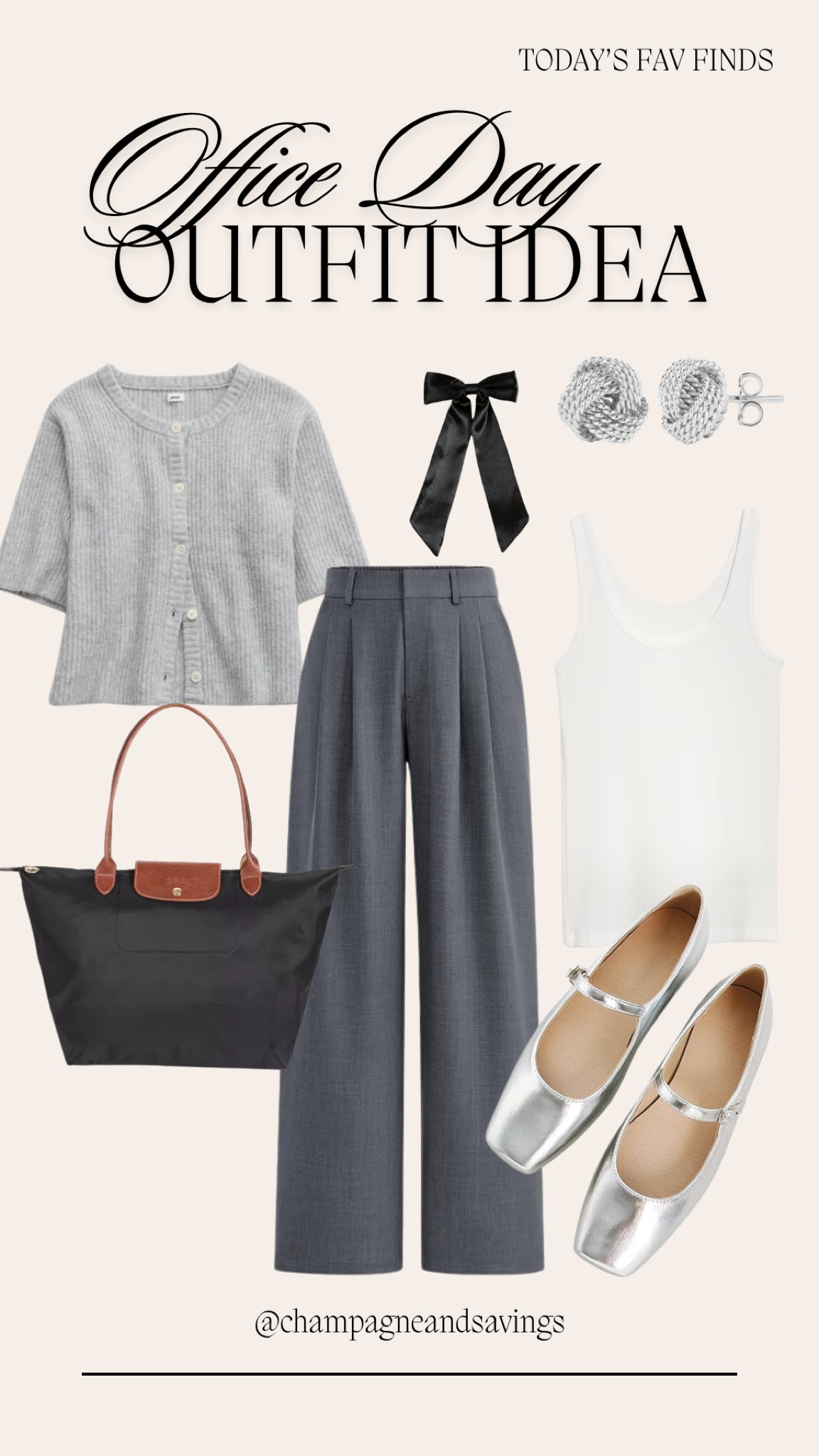 If you need a Fall work outfit idea, then this cute business casual outfit is perfect! Featuring silver ballet flats, gray trousers, and the return of the longchamp bag— this business outfit is cute but wearable outside of being a work outfit too! 

#LTKFindsUnder100 #LTKStyleTip #LTKWorkwear