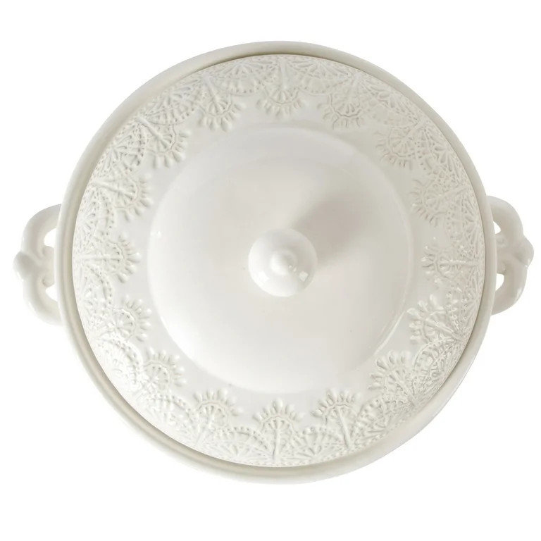 The Pioneer Woman Vintage Lace Stoneware Tureen, Linen | Walmart (US)