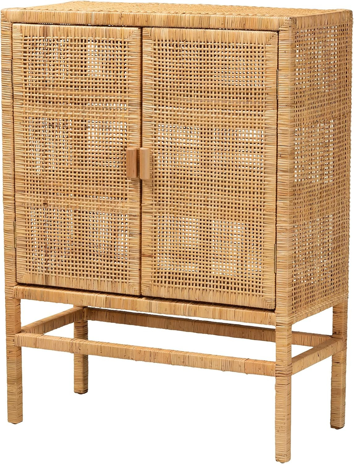 bali & pari Vivan Woven Natural Rattan Storage Cabinet, 2-Door, Small, Light Honey | Amazon (US)