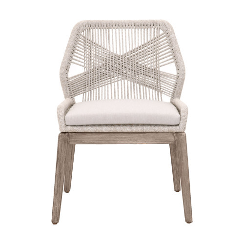 Essentials for Living Loom Dining Chair Taupe White Flat Rope, Pumice, Natural Gray Mahogany, Set of | Gracious Style