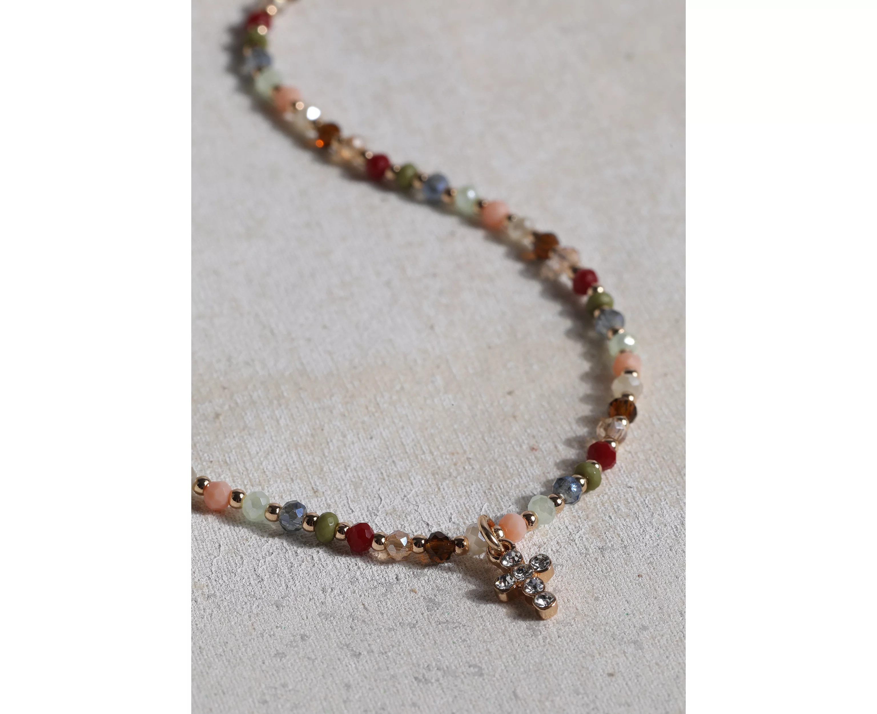 Gold Mini Beaded Cross Necklace | maurices | Maurices