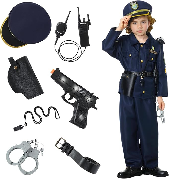Police Officer Costume Set for Kids Boys Girls 4T-7 | Amazon (US)