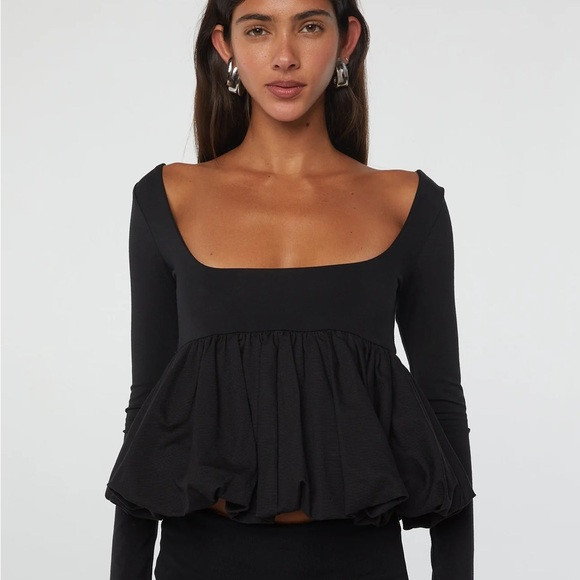 The Line by K uwe bubble top black | Poshmark
