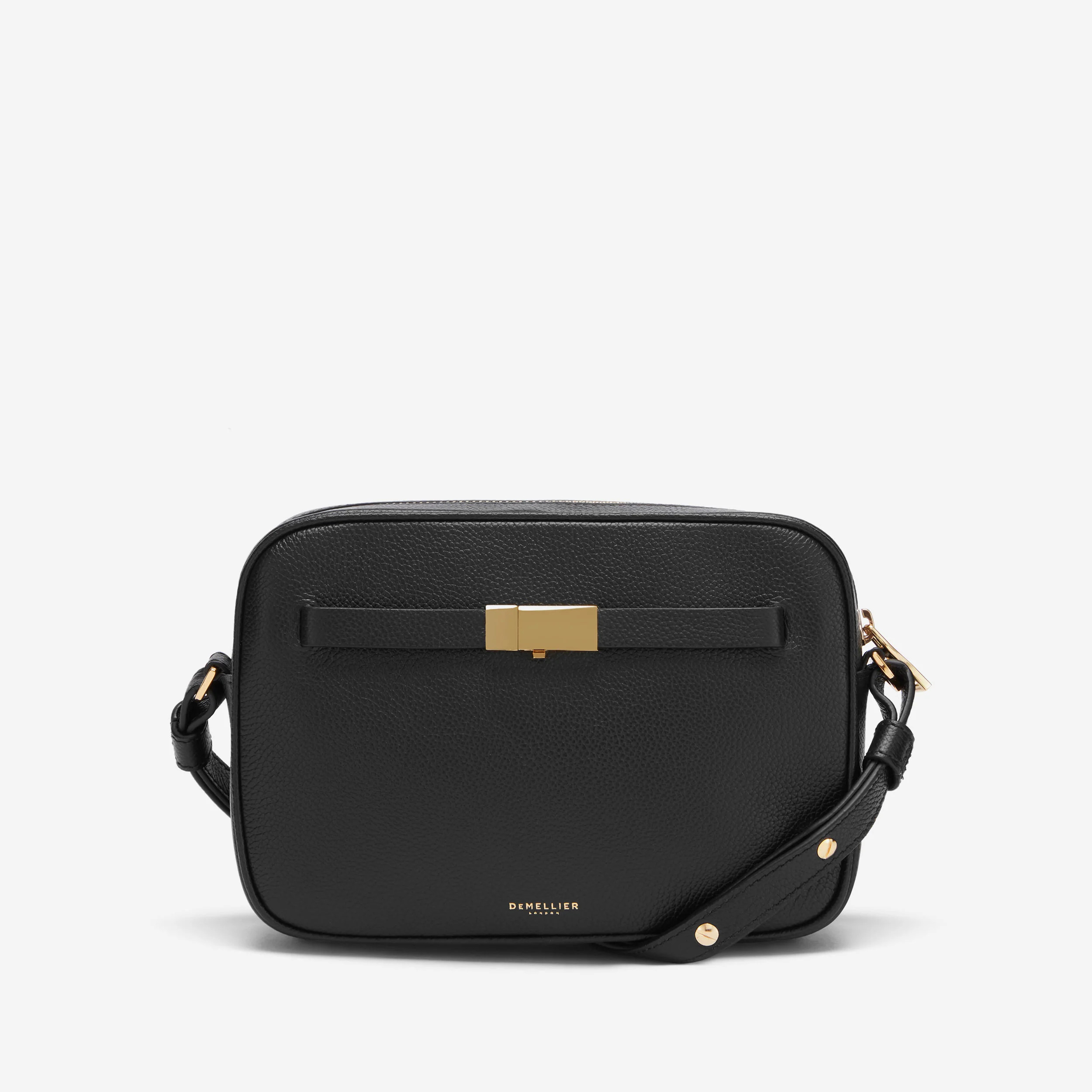 DeMellier The New York Crossbody in Black Small Grain Leather Crossbody bag | DeMellier