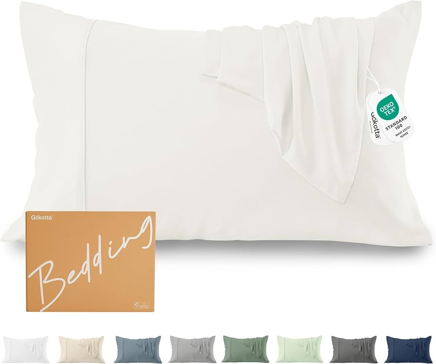 GOKOTTA Soft Standard Pillow Cases, Luxury Silky Cooling Pillow Cases for Hot Sleepers, 100% Rayo... | Amazon (US)