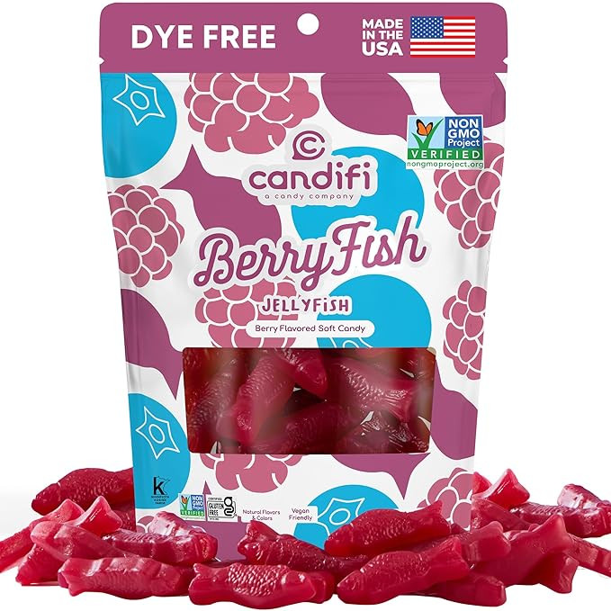 Candifi Dye Free Candy (8 oz) - BerryFish Gummy Fish Candy - Non GMO - Berry Flavored Swedish Sty... | Amazon (US)