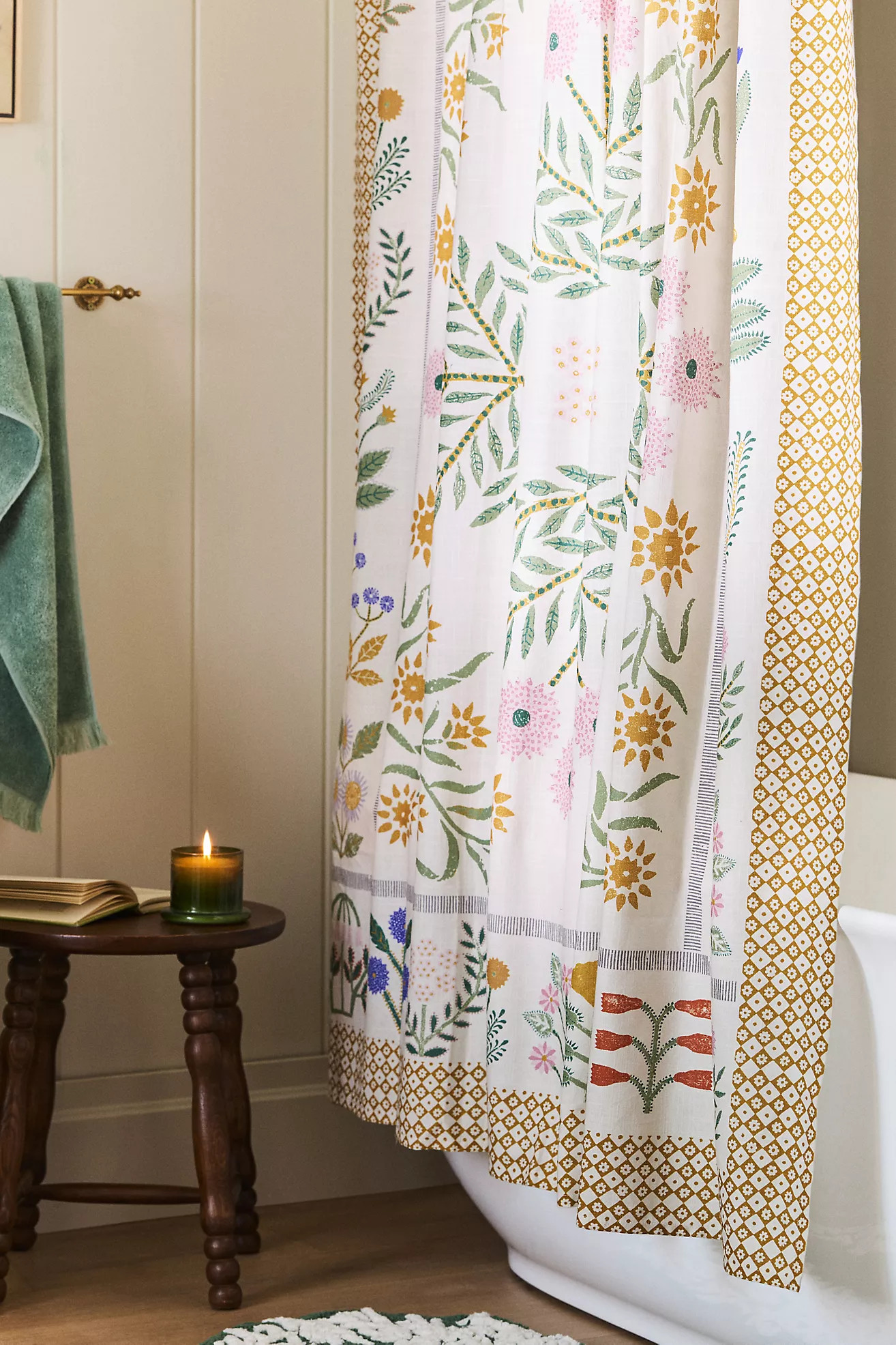Ellen Merchant Floral-Printed Organic Cotton Shower Curtain | Anthropologie (US)