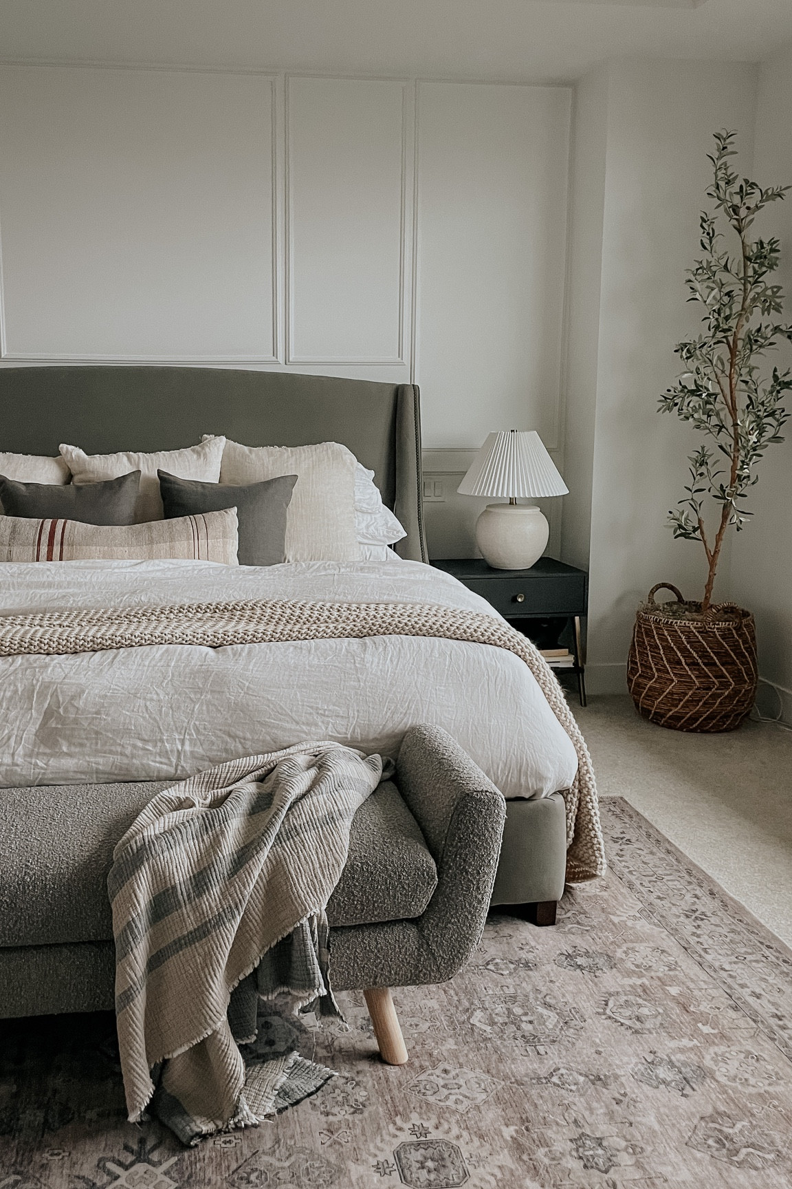 Primary bedroom inspiration. Pleated lamp shade. Target finds. Linen bedding. Olive tree. Wayfair finds. Loloi rug. #competition #ltkfind

#LTKhome #LTKFind #LTKstyletip