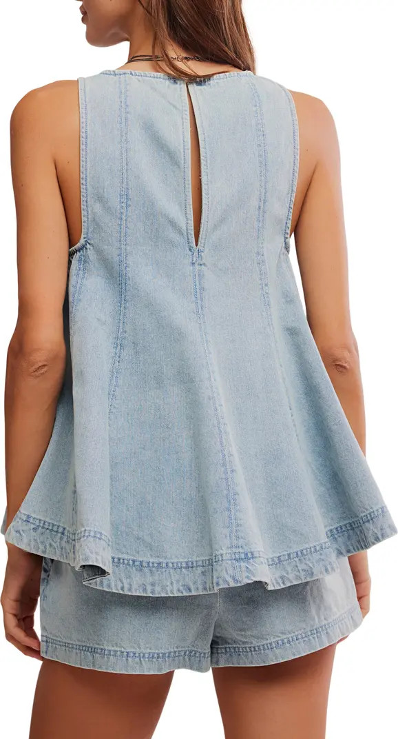 Cassius Flare Denim Top & High Rise Shorts Set | Nordstrom