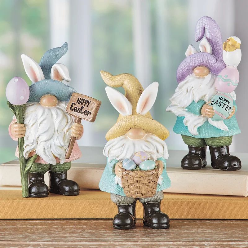 3 Piece Easter Bunny Ears Garden Gnomes | Wayfair North America