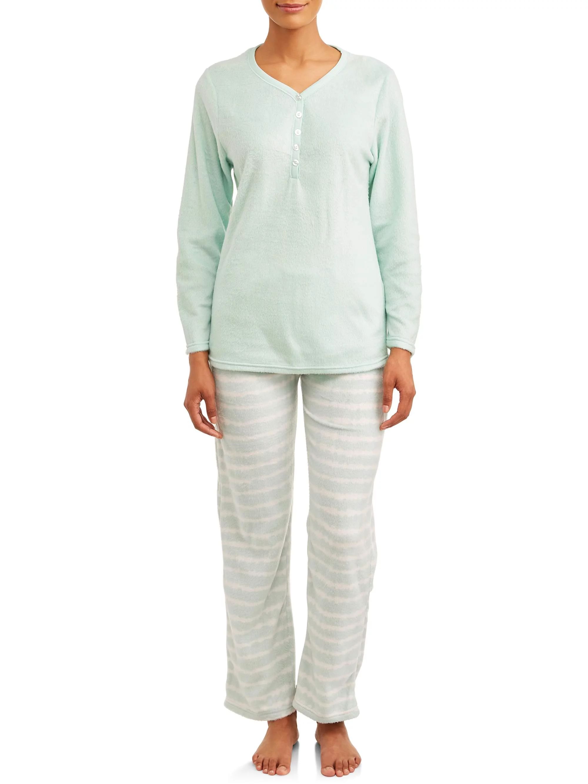 The Cozy Corner Women's Micro Fleece Plush Pajama Set, 2-Piece - Walmart.com | Walmart (US)