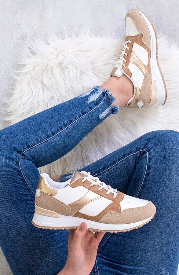 Suede Metallic Sneakers Camel | Themusthaves.nl | The Musthaves (NL)