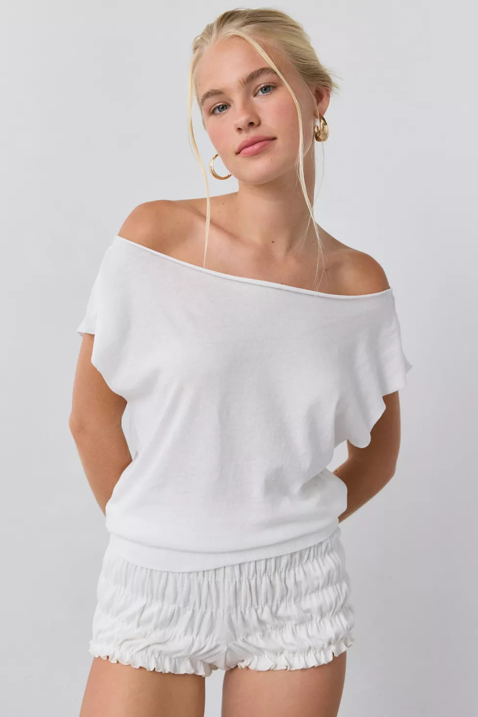 Out From Under Off-The-Shoulder Banded Hem Tee | Urban Outfitters (US and RoW)