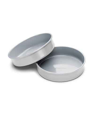 Caraway Non-Stick Ceramic 9” Circle Pans - Naturally Slick Ceramic Coating - Non-Toxic, PTFE & PFOA Free - Perfect for Birthday Cakes, Tartes, & More - Gray | Amazon (US)