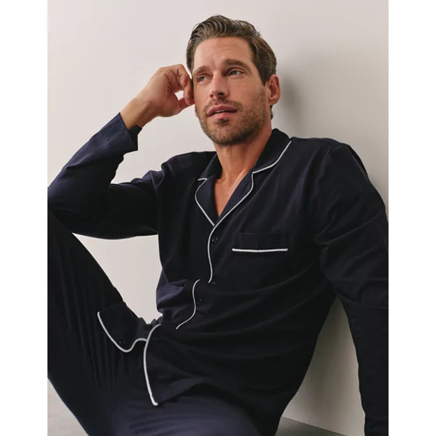 Mens Jersey Classic Pyjama Set | The White Company UK & ROW