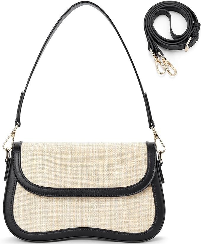 Telena Shoulder Bag for Women Shoulder Purse Vegan Leather Handbags Crossbody Purses with 2 Remov... | Amazon (US)