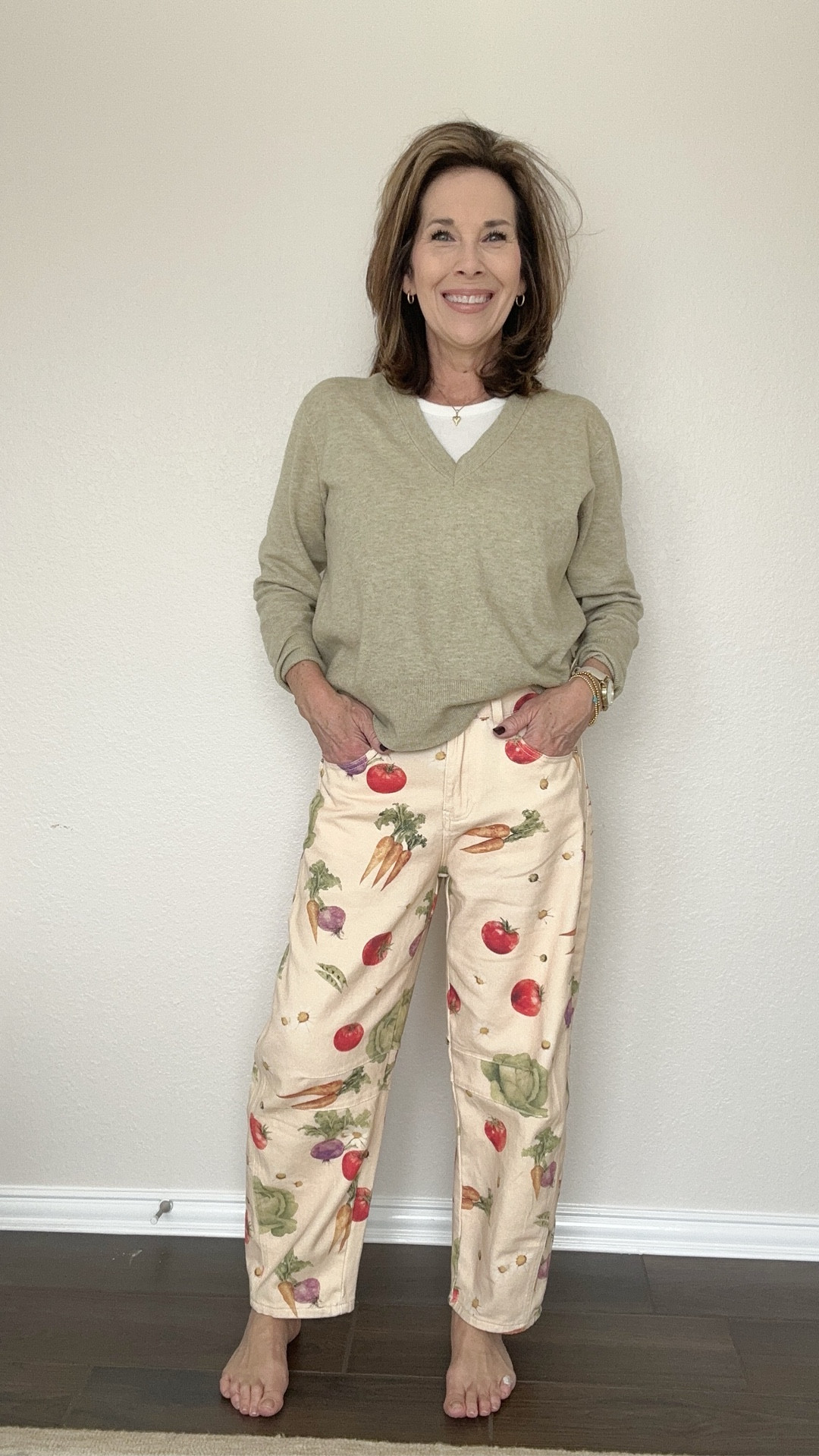 Ok, how cute are these vegetable print barrel leg jeans?

These definitely spoke to my garden loving heart! 

They are so comfy, have some stretch and fit true to size.

I would size up if you are between sizes or you want a baggy fit. 

These are going to be so cute for your spring wardrobe and the price is amazing!

These are very similar to a popular brand that are priced at $128!!

Amazon designer look for less • spring wardrobe 

#LTKootd #LTKMidsize #LTKOver40