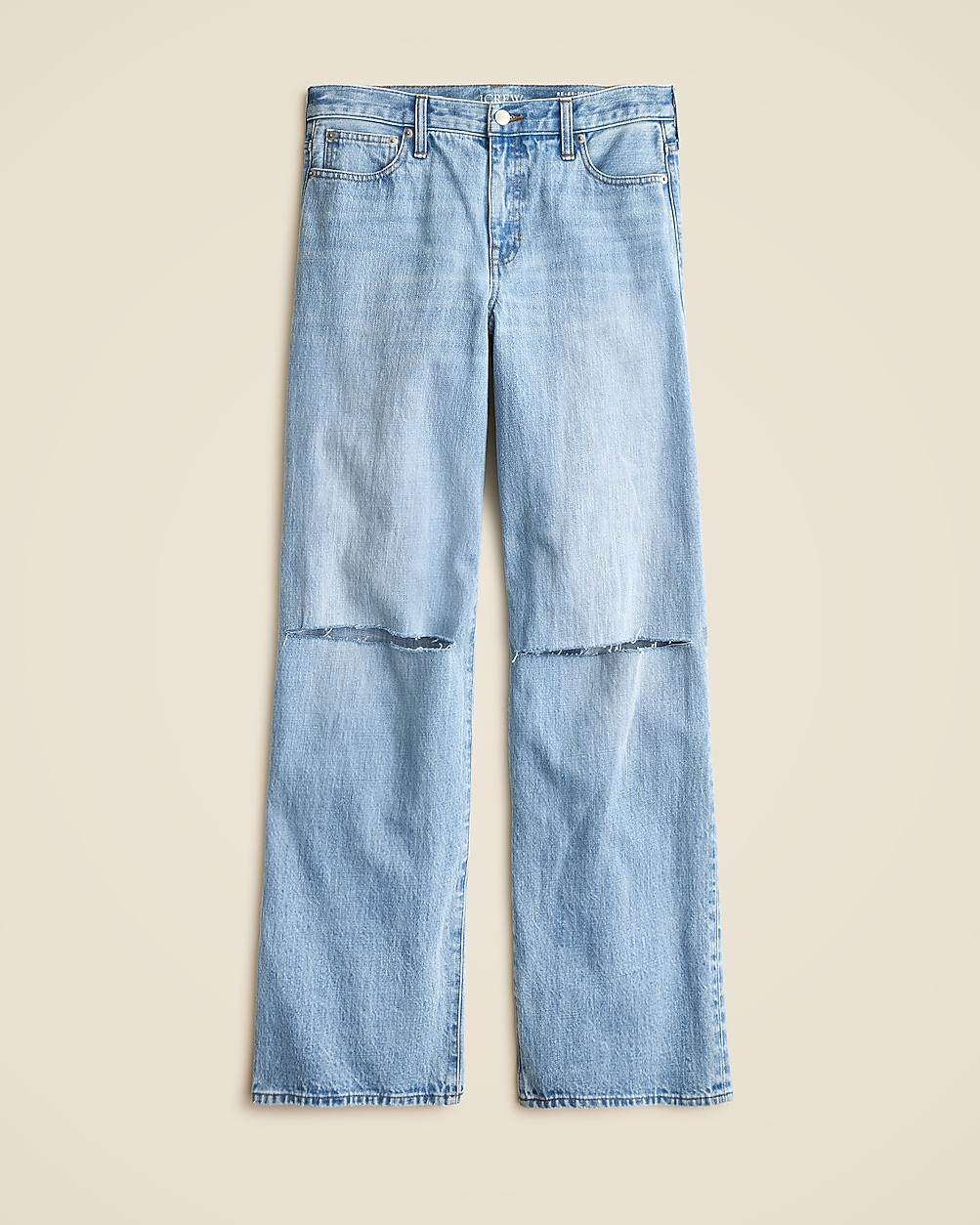 Lower-rise distressed wide-leg jean | J. Crew US