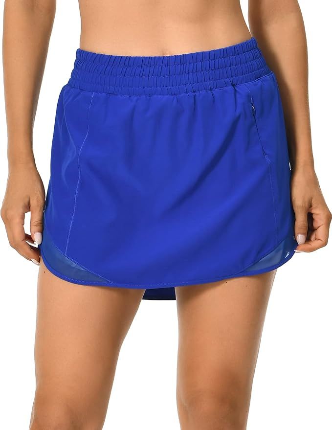 Colorfulkoala Women's High Waisted Quick Dry Tennis Skirts 4" Athletic Workout Running Shorts Mes... | Amazon (US)