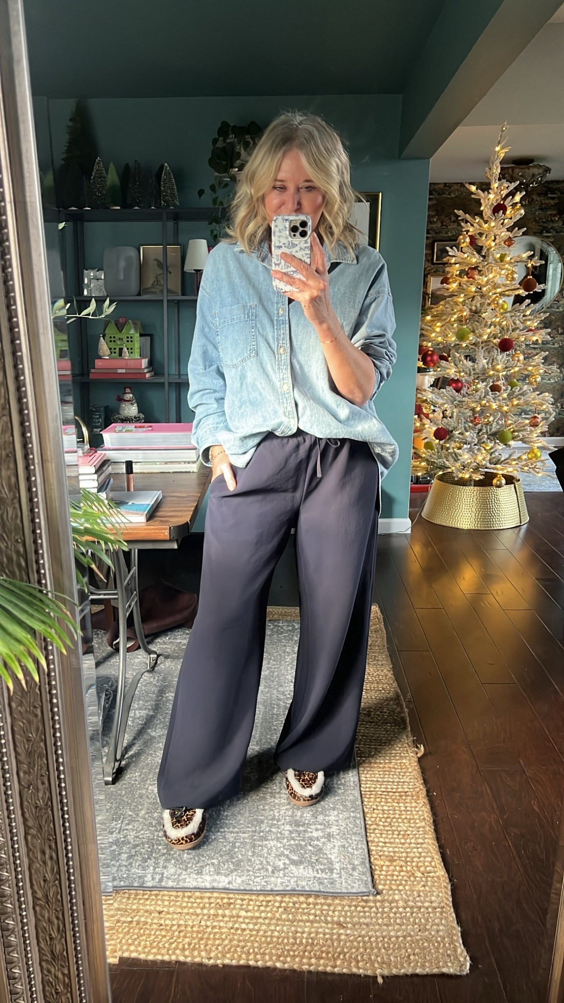 Today’s online shopping look
Shirt med (runs big)
Pants ( size medium) 

#LTKHoliday #LTKOver40 #LTKCyberWeek