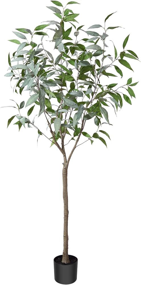 Artificial Eucalyptus Tree 6FT, Tall Fake Eucalyptus Tree Indoor, Large Faux Plants Artificial Si... | Amazon (US)