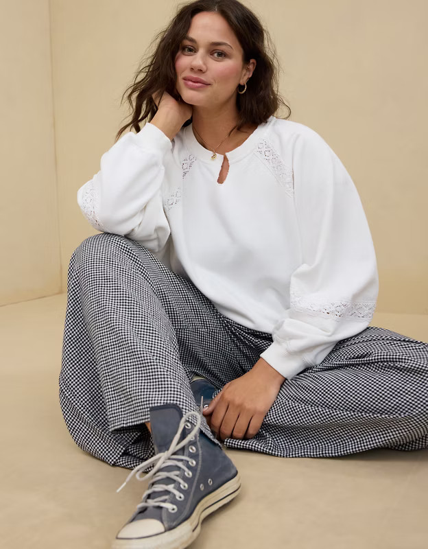 Aerie Hey Crochet Sweatshirt | American Eagle Outfitters (US & CA)