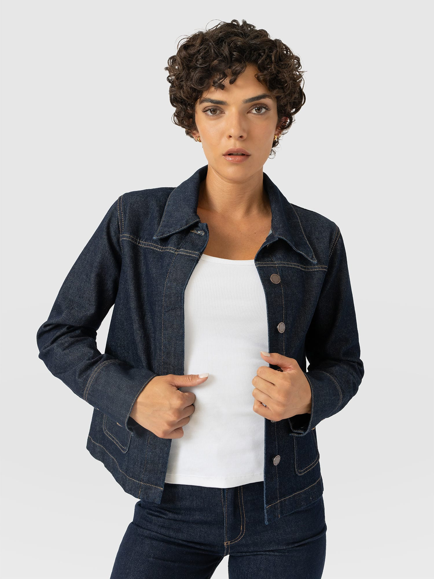 Arnette Denim Shacket - Indigo | Saint + Sofia UK