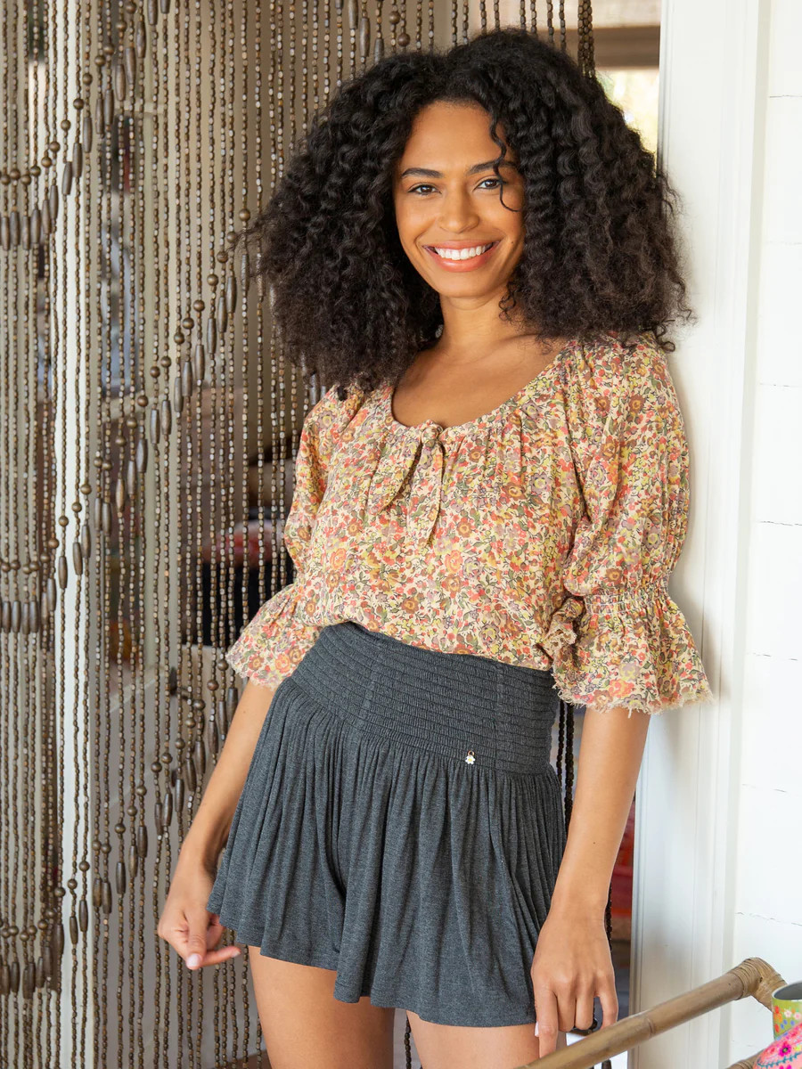 Daisy Knit Skort - Charcoal | Natural Life