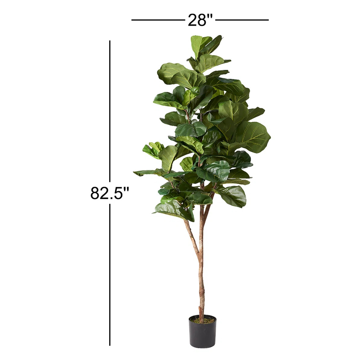 82.5'' Faux Fiddle Leaf Fig Tree in Pot | Wayfair North America