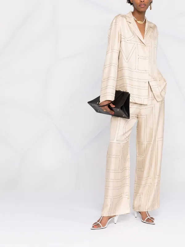 TOTEME Monogram Silk Pyjama Trousers - Farfetch | Farfetch Global