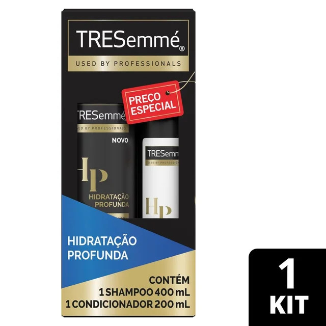 Kit Tresemmé Hidratação Profunda Shampoo com 400ml + Condicionador com 200ml | Drogasil (BR)