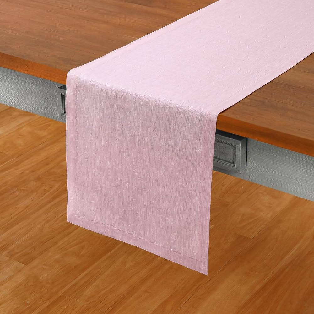 Solino Home Linen Table Runner 36 inch – 100% Pure Linen Bubblegum Pink Table Runner 14 x 36 In... | Amazon (US)