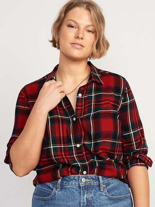 Plaid Flannel Classic Shirt for Women | Old Navy (US)